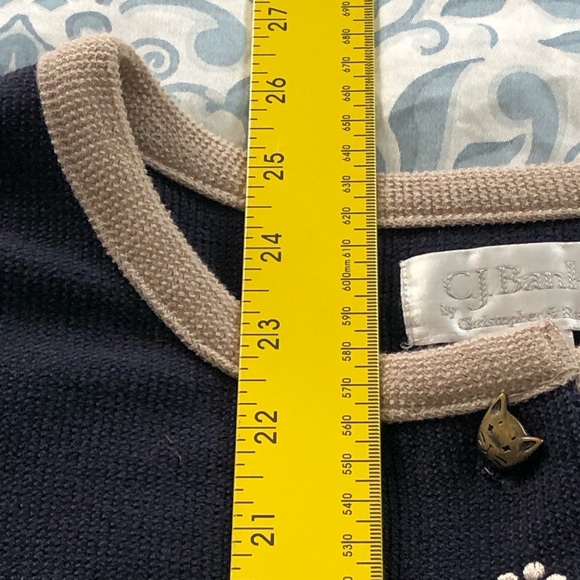 CJ Banks 1X Cardigan Cat Dog Embroidered Cat Navy - Picture 8 of 8